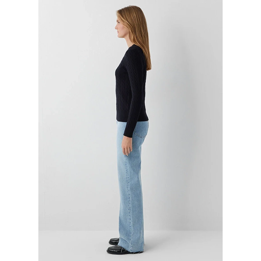 Mavi M1710910-900 Mavi Burgu Desenli Kazak Kadın Sweatshirt
