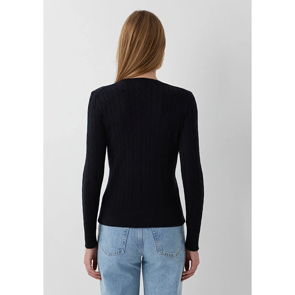 Mavi M1710910-900 Mavi Burgu Desenli Kazak Kadın Sweatshirt