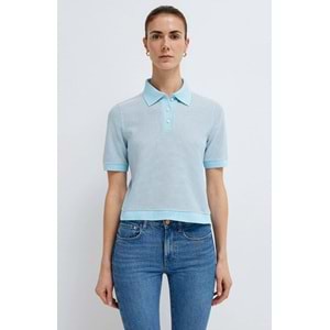 Mavi M1614310-91728 Çizgili Polo Yaka T-Shirt Kadın Tişört