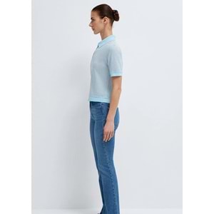 Mavi M1614310-91728 Çizgili Polo Yaka T-Shirt Kadın Tişört