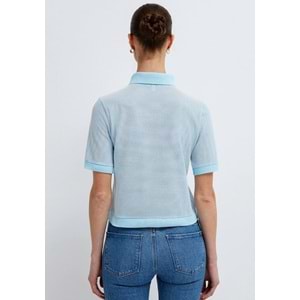 Mavi M1614310-91728 Çizgili Polo Yaka T-Shirt Kadın Tişört