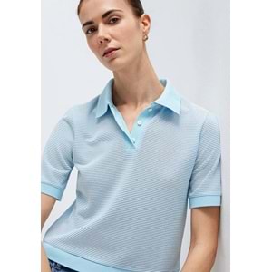Mavi M1614310-91728 Çizgili Polo Yaka T-Shirt Kadın Tişört