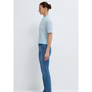 Mavi M1614310-91728 Çizgili Polo Yaka T-Shirt Kadın Tişört