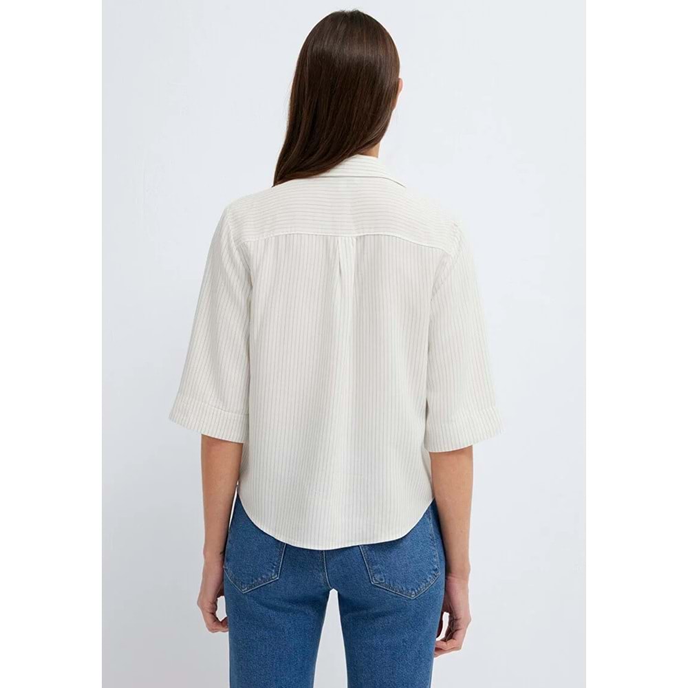 Mavi M1211612-80767 Çizgili T-Shirt Kadın Tişört