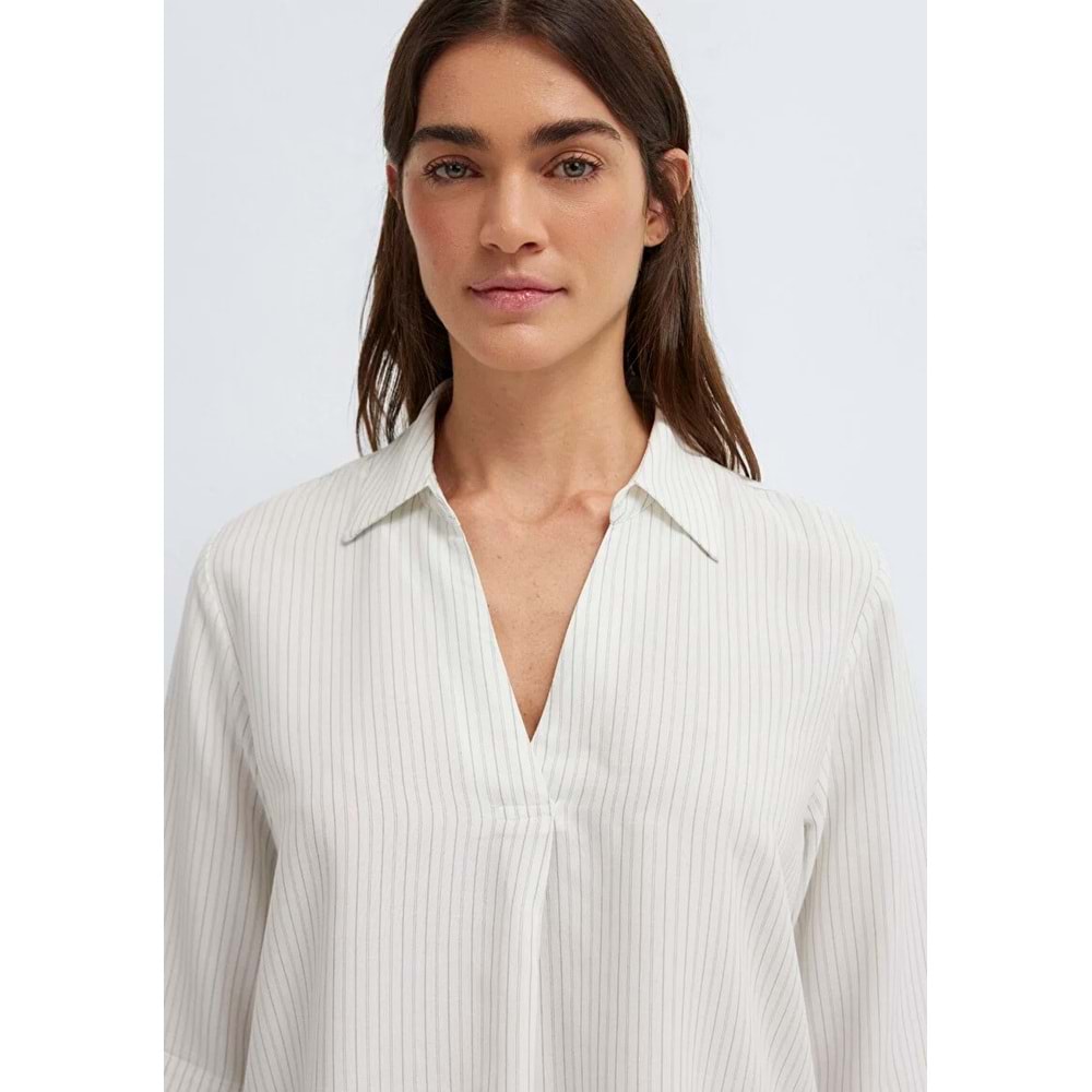 Mavi M1211612-80767 Çizgili T-Shirt Kadın Tişört