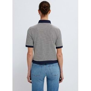 Mavi M1614310-86625 Çizgili Polo Yaka T-Shirt Kadın Tişört
