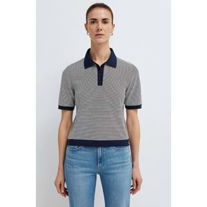 Mavi M1614310-86625 Çizgili Polo Yaka T-Shirt Kadın Tişört