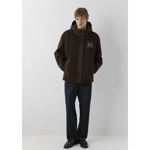 Mavi M0110628-90707 Mavi M Logo Patchli Sherpa Mont Kapüşonlu Erkek Mont