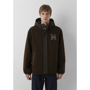 Mavi M0110628-90707 Mavi M Logo Patchli Sherpa Mont Kapüşonlu Erkek Mont