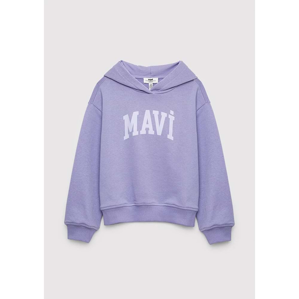 Mavi M7S10147-70557 Mavi Logo Baskılı Kapüşonlu Kız Çocuk Sweatshirt