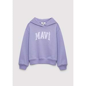 Mavi M7S10147-70557 Mavi Logo Baskılı Kapüşonlu Kız Çocuk Sweatshirt