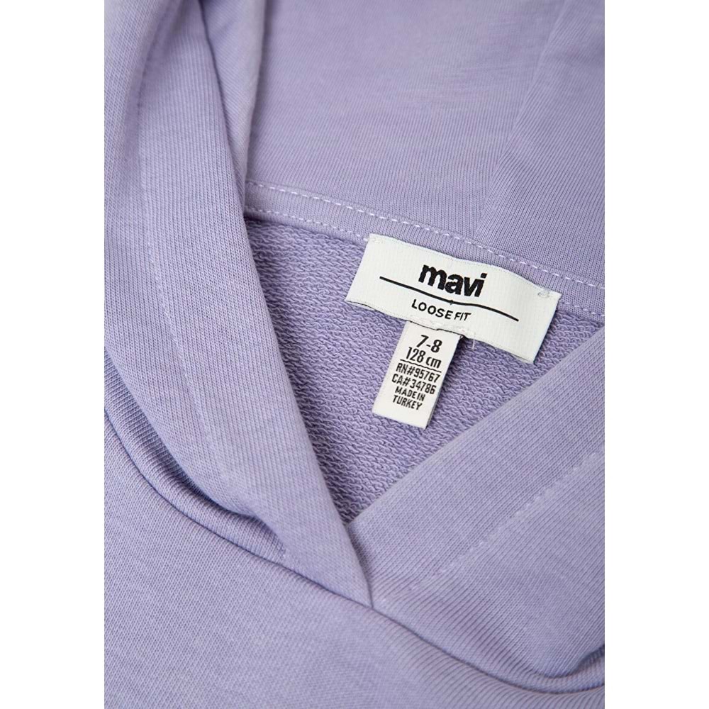 Mavi M7S10147-70557 Mavi Logo Baskılı Kapüşonlu Kız Çocuk Sweatshirt