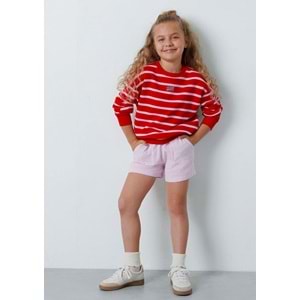 Mavi M7S10038-88044 Logo Baskılı Çizgili Kız Çocuk Sweatshirt