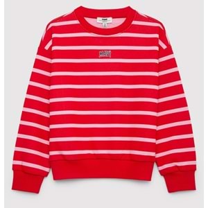 Mavi M7S10038-88044 Logo Baskılı Çizgili Kız Çocuk Sweatshirt