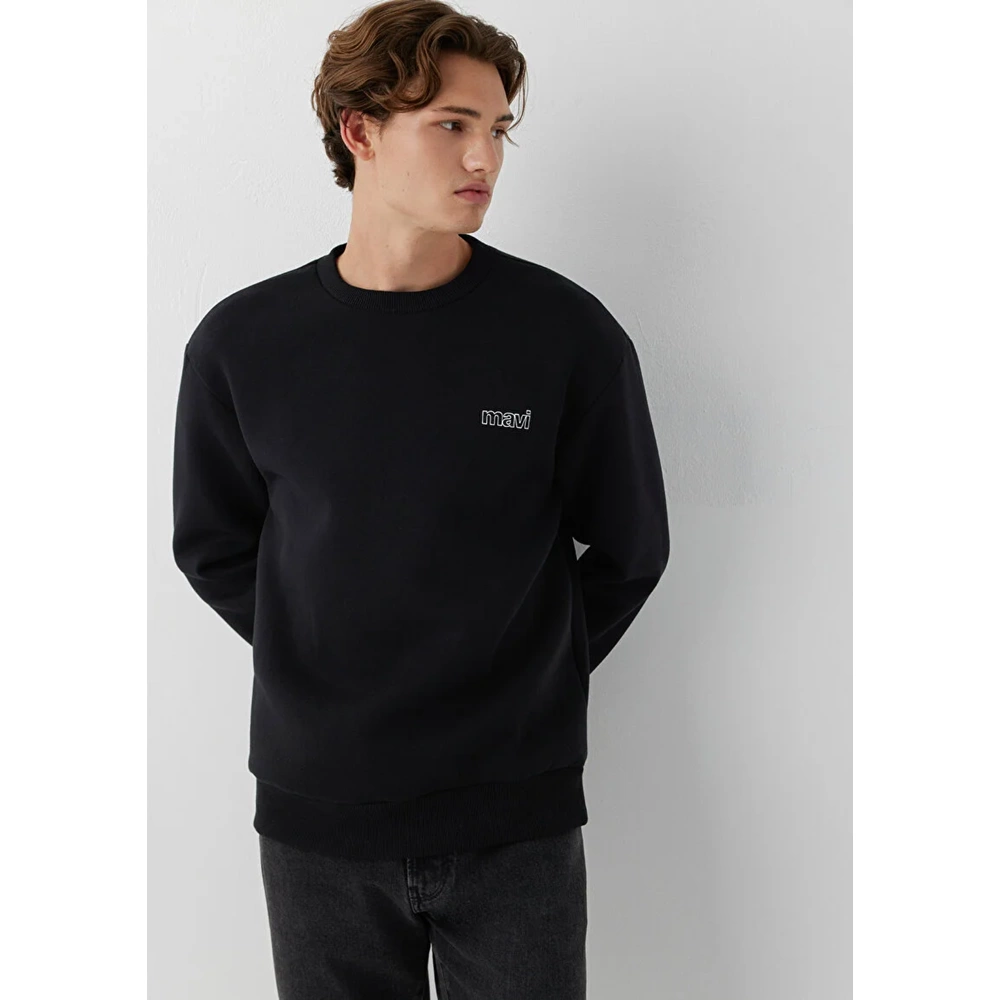 Mavi M0S10379-900 Mavi Logo Baskılı Sweatshirt Erkek Sweatshirt
