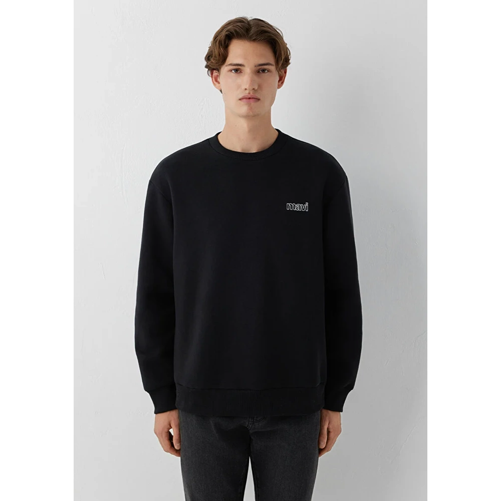 Mavi M0S10379-900 Mavi Logo Baskılı Sweatshirt Erkek Sweatshirt