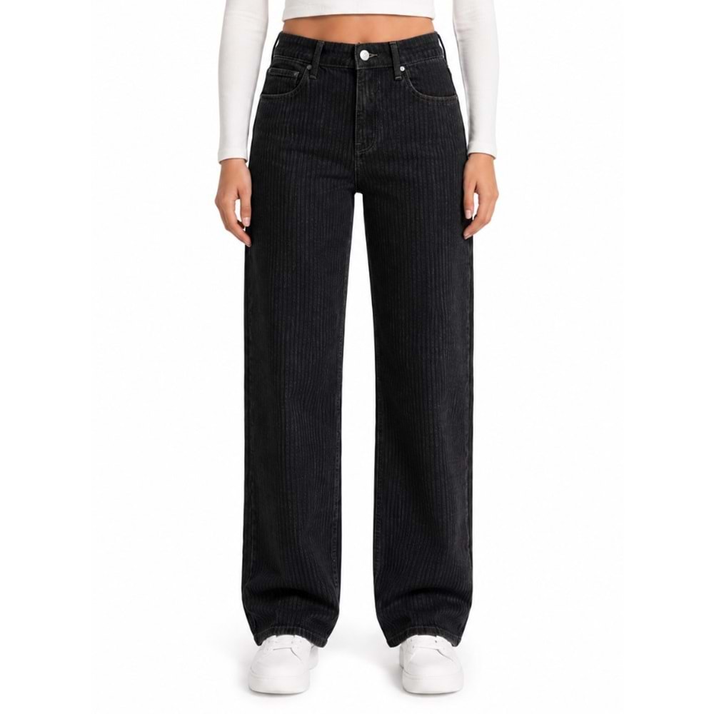 Mavi M1010600-A3668 Dokuma Pantolon Bol Kesim Düz Paça Jean Kadın Kot Pantolon