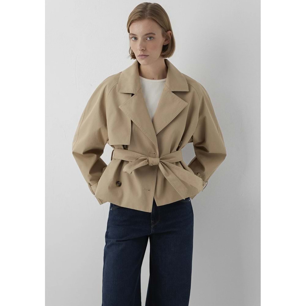 Mavi M1110910-70202 Kısa Trençkot Ceket Kadın Mont