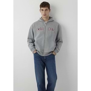 Mavi M0S10642-80018 Mavi Jeans Logo Nakışlı Fermuarlı Sweatshirt
