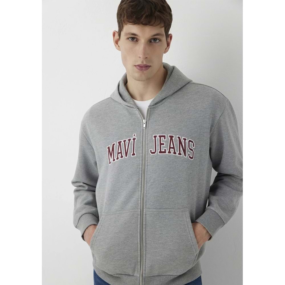 Mavi M0S10642-80018 Mavi Jeans Logo Nakışlı Fermuarlı Sweatshirt