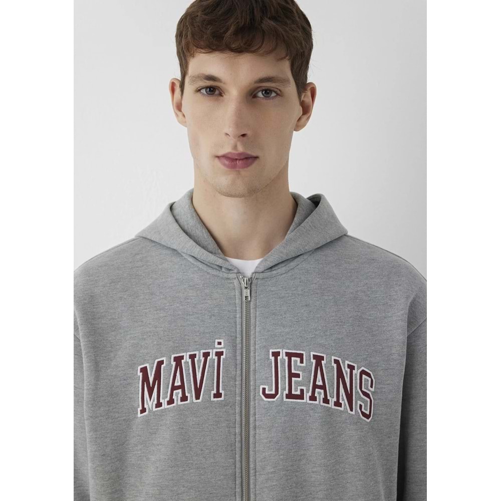 Mavi M0S10642-80018 Mavi Jeans Logo Nakışlı Fermuarlı Sweatshirt