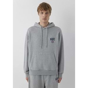 Mavi M0S10656-80018 Mavi Logo Baskılı Kapüşonlu Erkek Sweatshirt