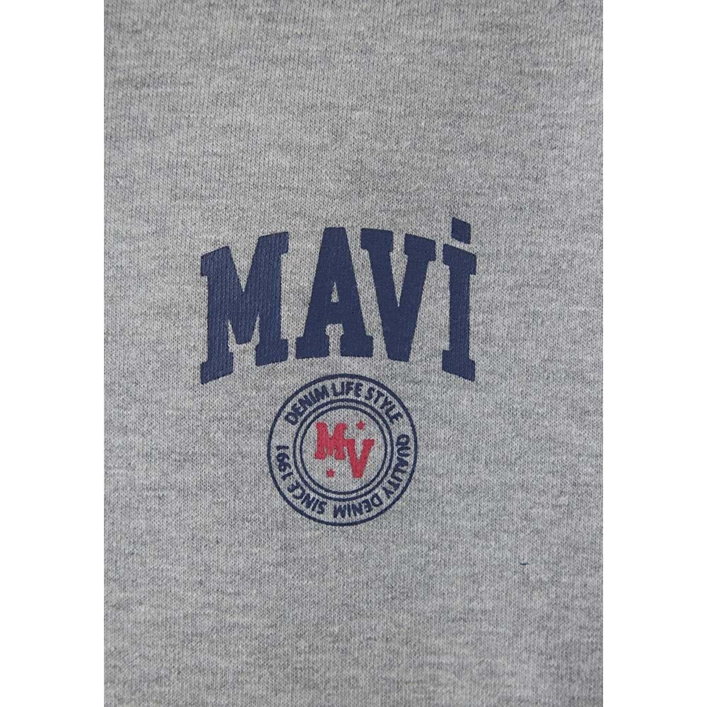Mavi M0S10656-80018 Mavi Logo Baskılı Kapüşonlu Erkek Sweatshirt