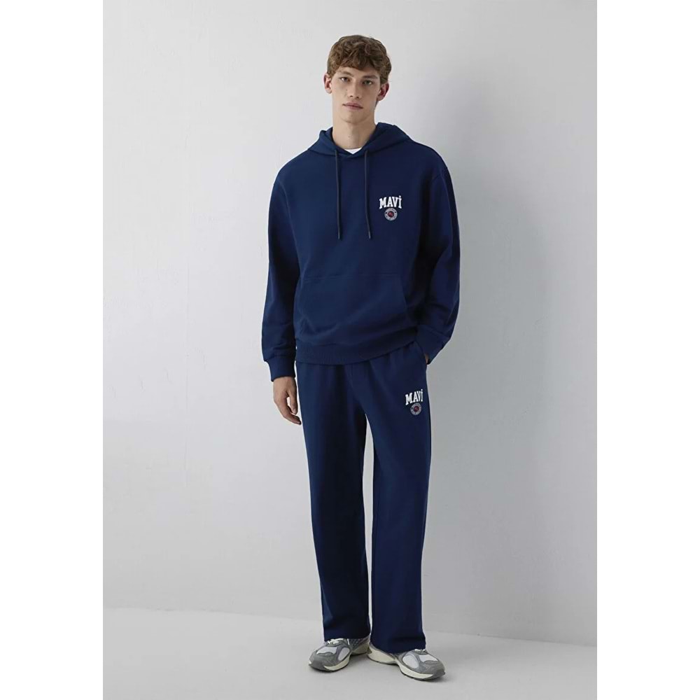 Mavi M0S10656-89353 Mavi Logo Baskılı Kapüşonlu Erkek Sweatshirt