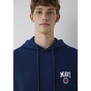 Mavi M0S10656-89353 Mavi Logo Baskılı Kapüşonlu Erkek Sweatshirt