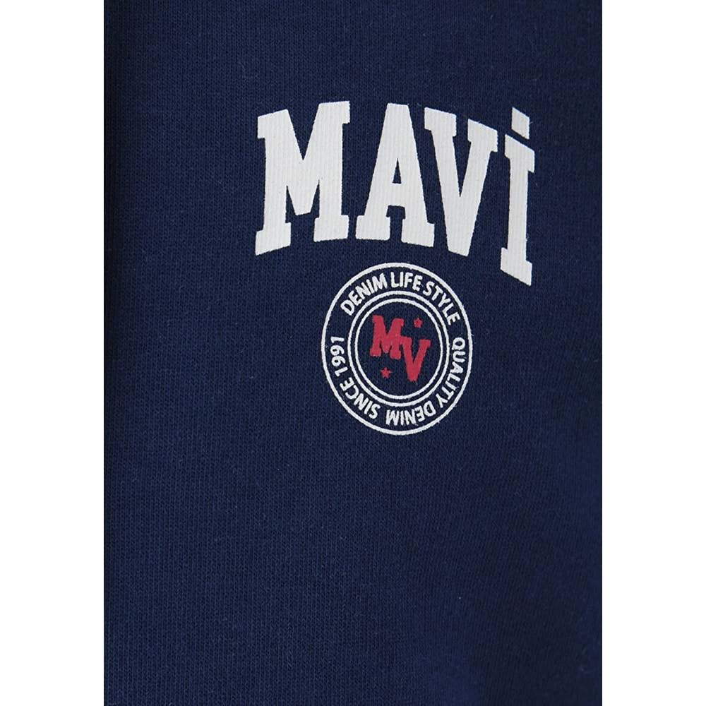 Mavi M0S10656-89353 Mavi Logo Baskılı Kapüşonlu Erkek Sweatshirt