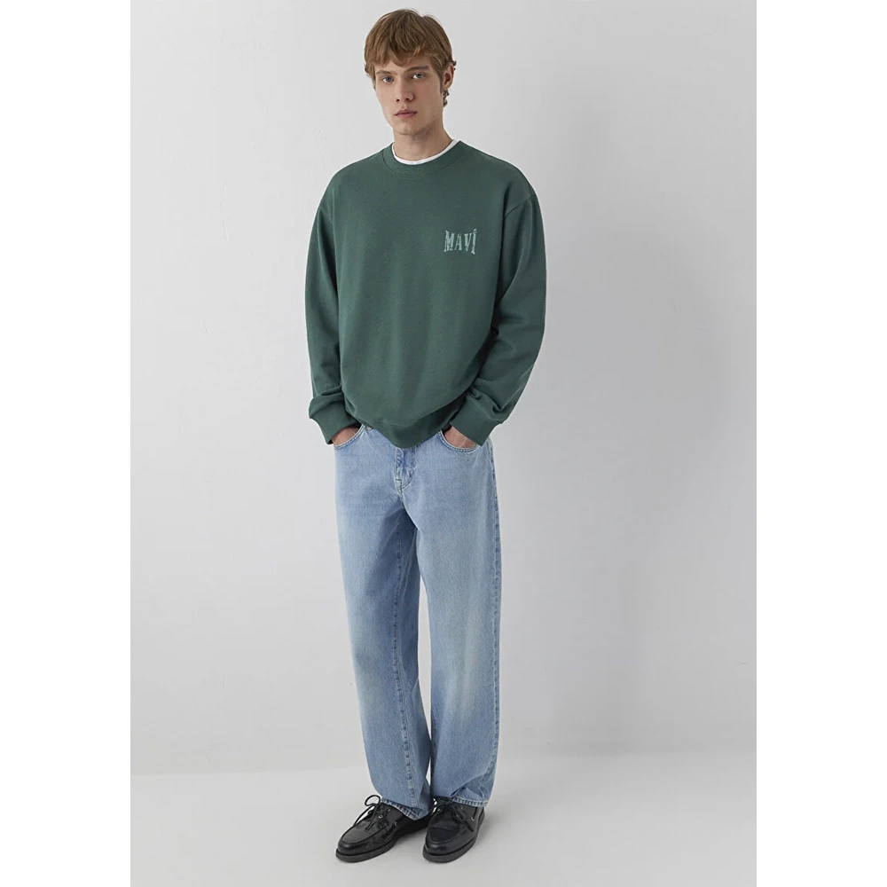 Mavi M0S10659-71580 Mavi Logo Baskılı Sweatshirt Erkek Sweatshirt