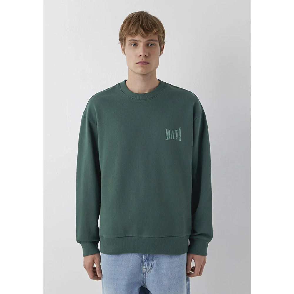 Mavi M0S10659-71580 Mavi Logo Baskılı Sweatshirt Erkek Sweatshirt