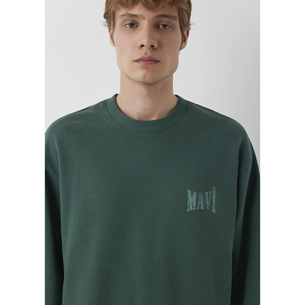 Mavi M0S10659-71580 Mavi Logo Baskılı Sweatshirt Erkek Sweatshirt