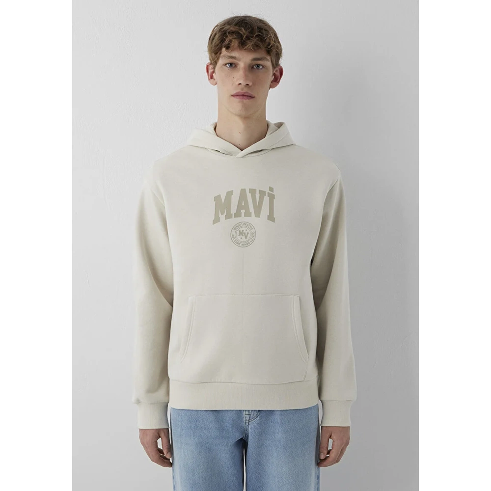 Mavi M0S10646-70144 Mavi Logo Baskılı Kapüşonlu Erkek Sweatshirt