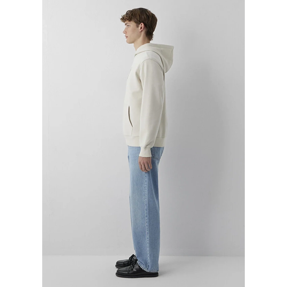 Mavi M0S10646-70144 Mavi Logo Baskılı Kapüşonlu Erkek Sweatshirt