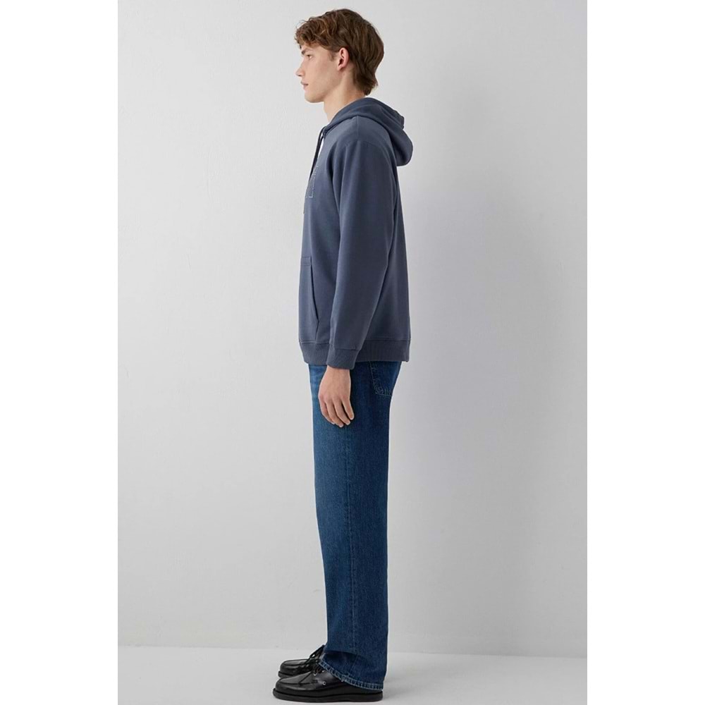 Mavi M0S10196-70759 Mavi Logo Baskılı Kapüşonlu Erkek Sweatshirt