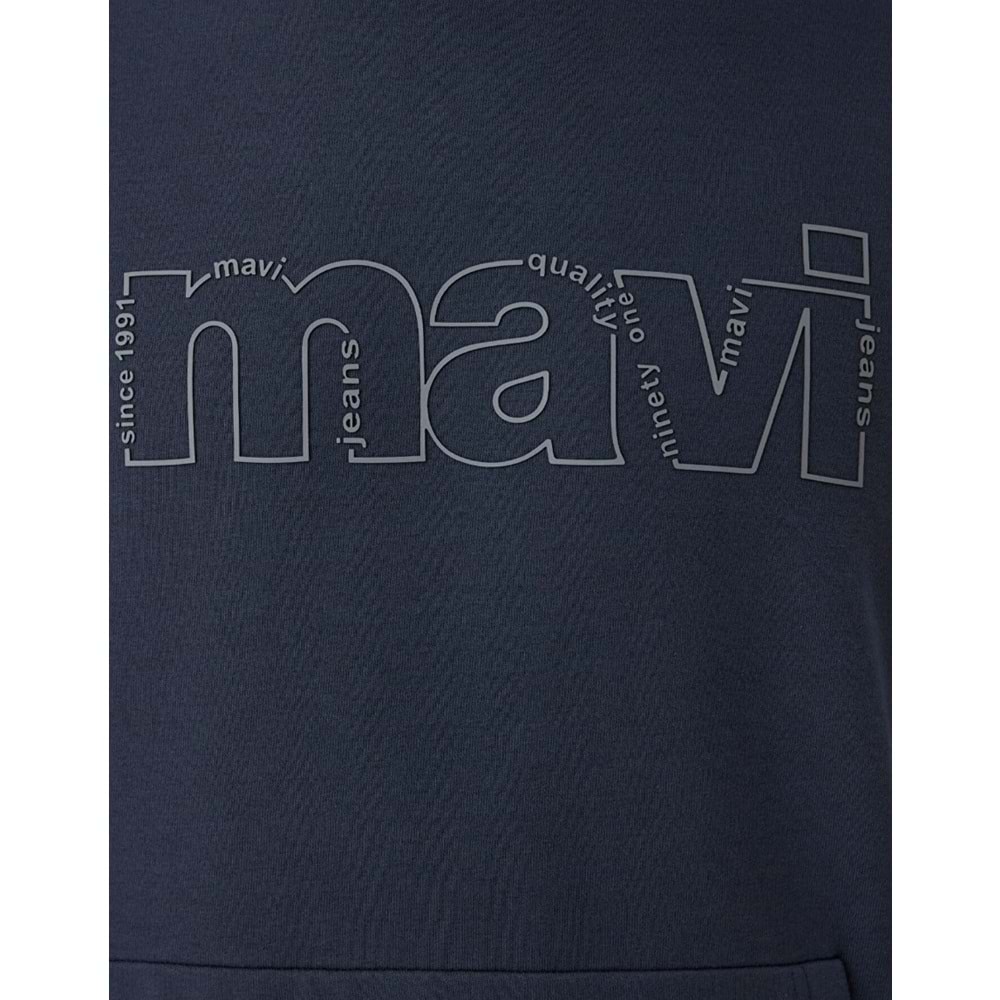 Mavi M0S10196-70759 Mavi Logo Baskılı Kapüşonlu Erkek Sweatshirt