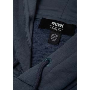 Mavi M0S10196-70759 Mavi Logo Baskılı Kapüşonlu Erkek Sweatshirt