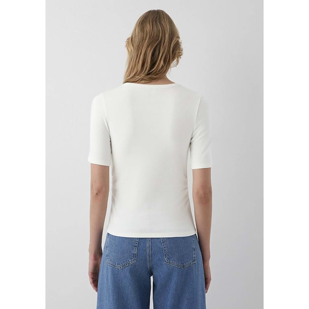Mavi M1614120-80194 Mavi Düğme Detaylı T-Shirt Kadın Tişört