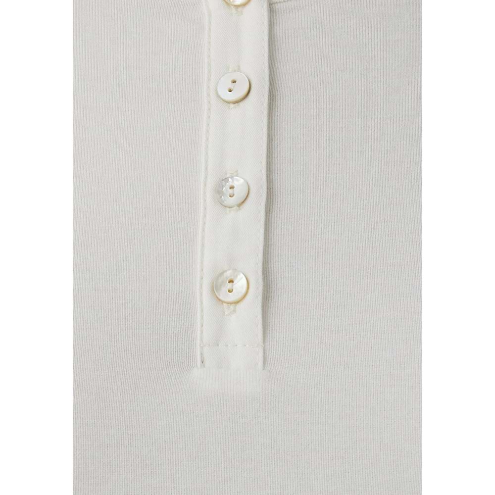 Mavi M1614120-80194 Mavi Düğme Detaylı T-Shirt Kadın Tişört