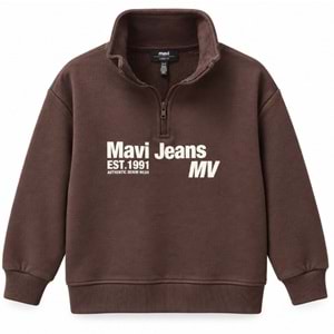 Mavi M6S10142-88067 Mavi Jeans Baskılı Yarı Fermuarlı Çocuk Sweatshirt