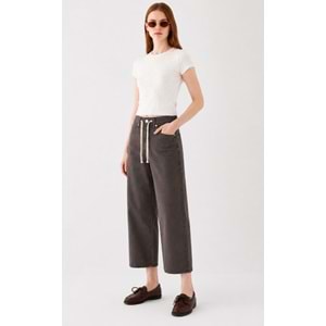 Mavi M1011274-71541 Dokuma Pantolon Bol Kesim Düz Paça Jean Kadın Kot Pantolon