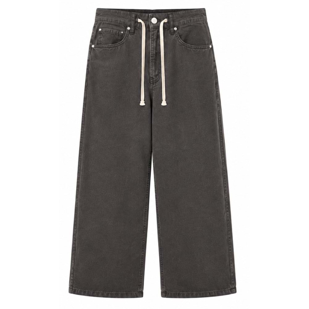 Mavi M1011274-71541 Dokuma Pantolon Bol Kesim Düz Paça Jean Kadın Kot Pantolon