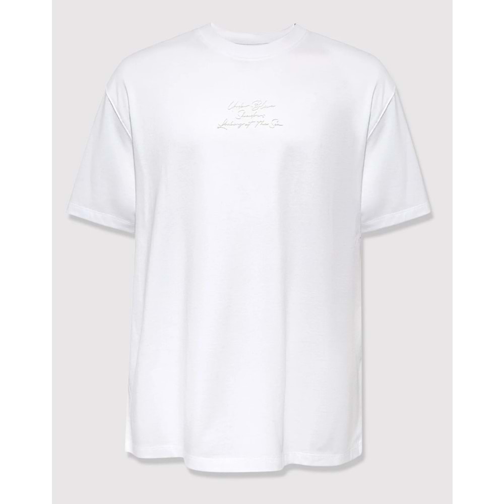 Mavi M0613674-620 Baskılı Beyaz Tişört Loose Fit Baskılı Tişört Erkek T-Shirt