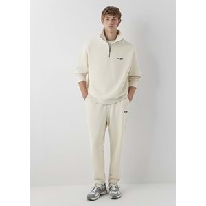 Mavi M0S10678-70072 Mavi Jeans Logo Baskılı Yarı Fermuarlı Erkek Sweatshirt