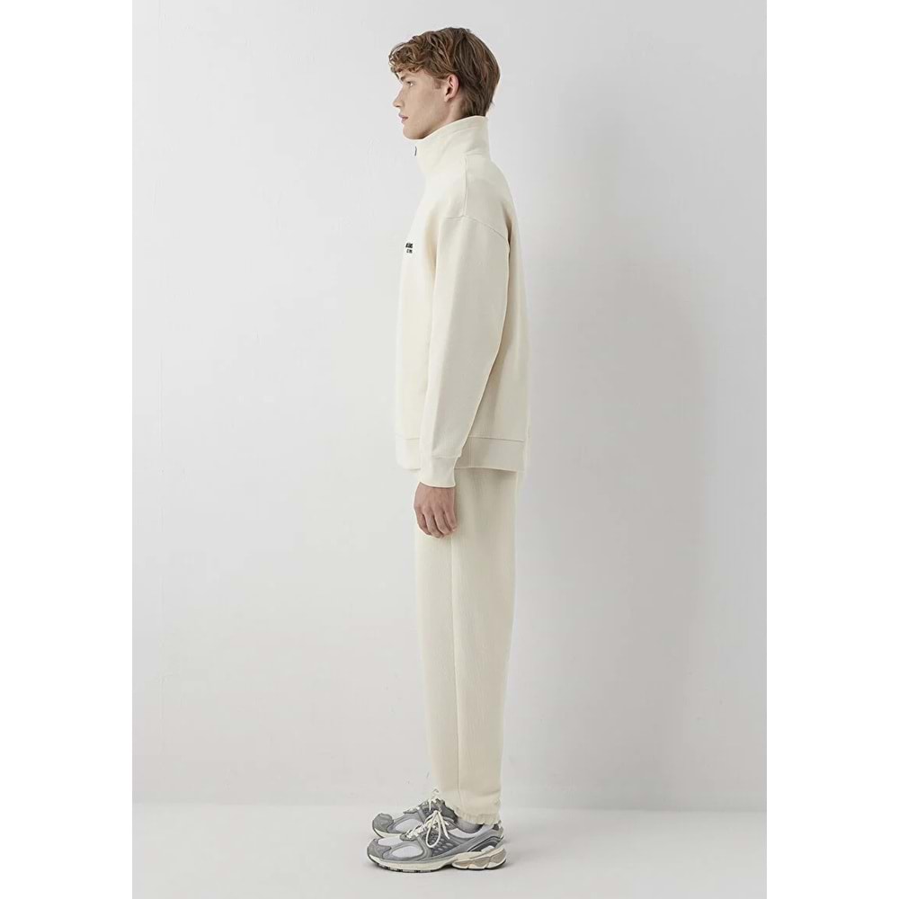Mavi M0S10678-70072 Mavi Jeans Logo Baskılı Yarı Fermuarlı Erkek Sweatshirt
