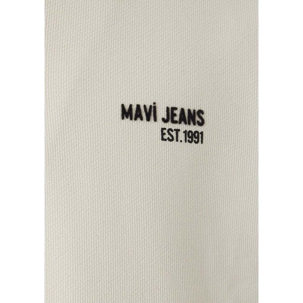 Mavi M0S10678-70072 Mavi Jeans Logo Baskılı Yarı Fermuarlı Erkek Sweatshirt