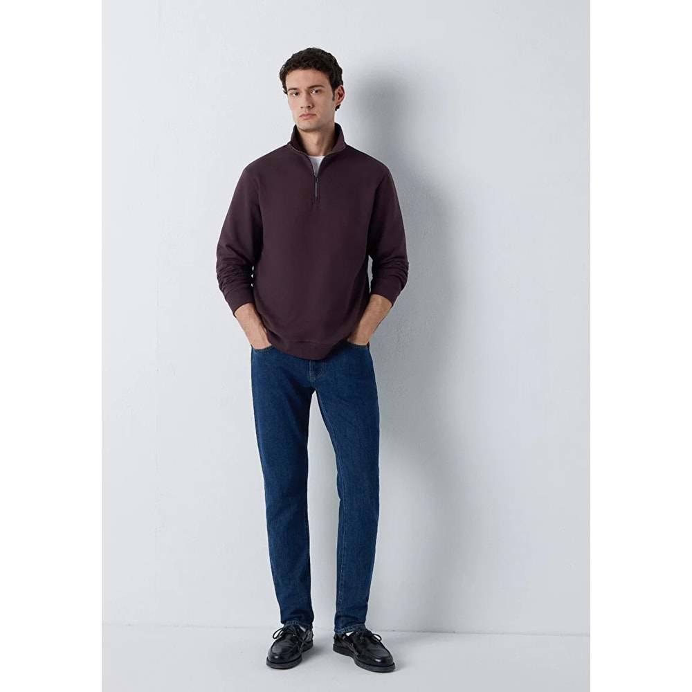 Mavi M0S20027-70223 Mavi Yarı Fermuarlı Erkek Sweatshirt