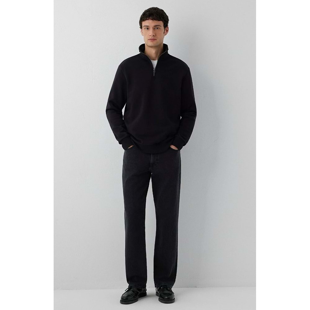 Mavi M0S20027-900 Mavi Yarı Fermuarlı Erkek Sweatshirt