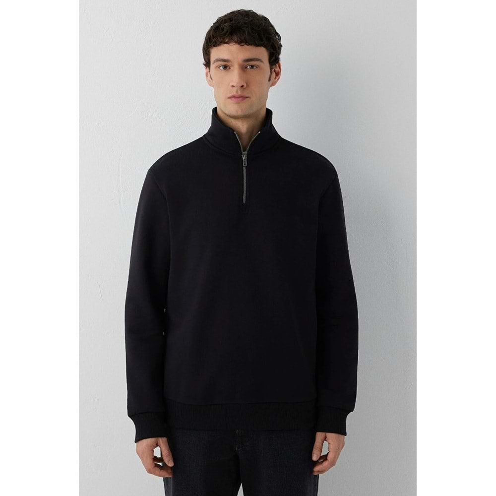 Mavi M0S20027-900 Mavi Yarı Fermuarlı Erkek Sweatshirt